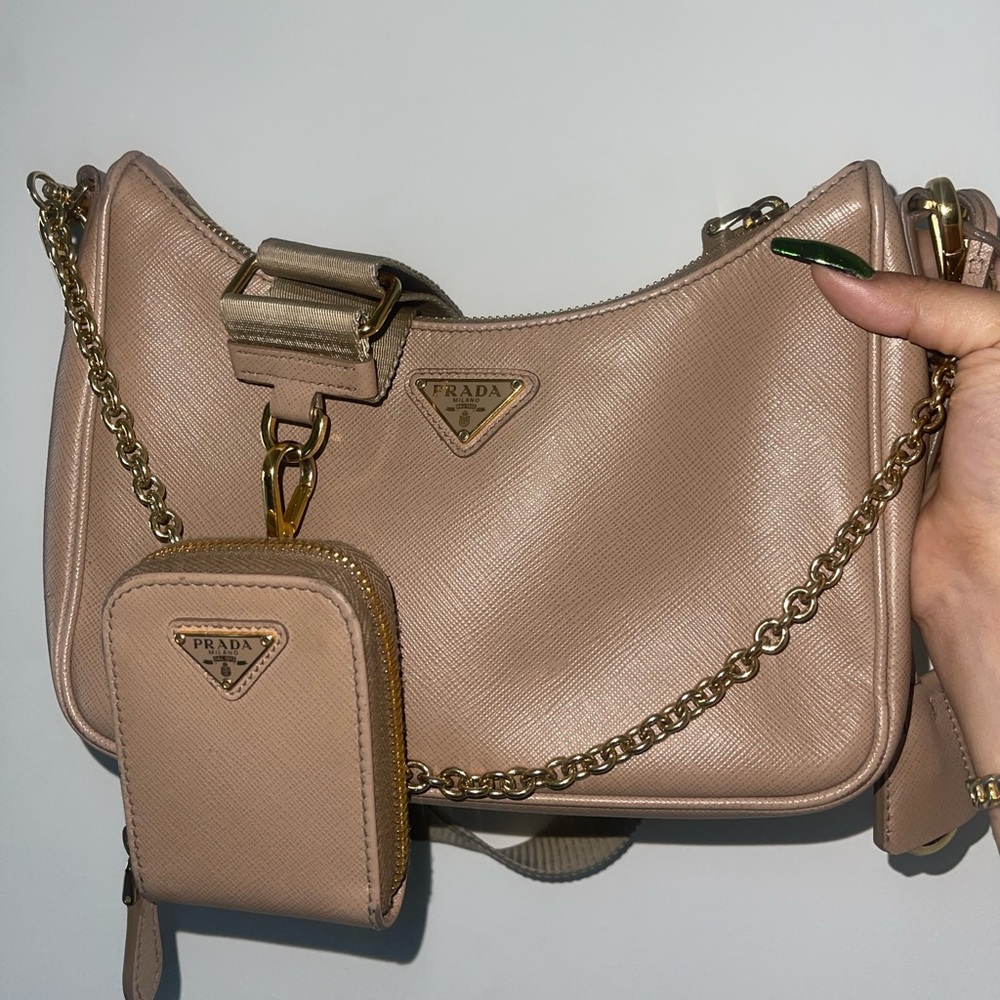 Prada re edition leather beige